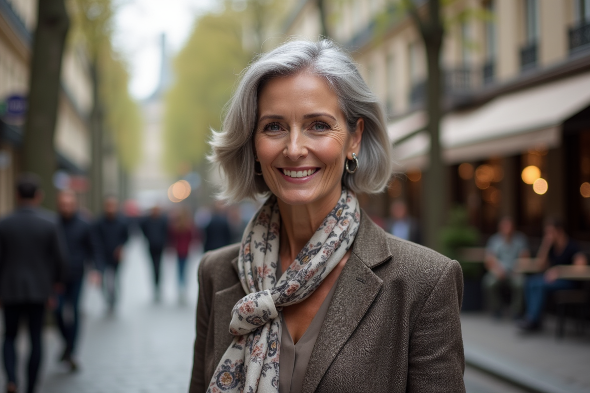 Femme élégante dans une rue parisienne