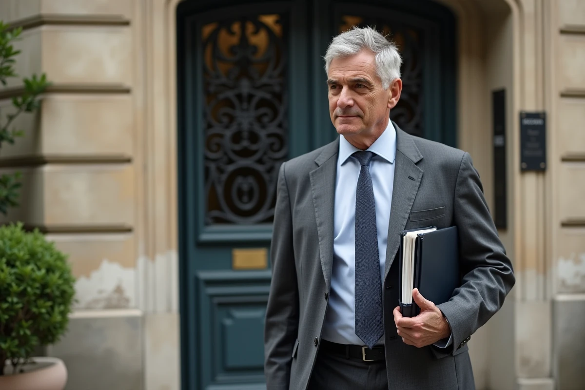 Inspecteur senior devant la façade de Maison Zélia